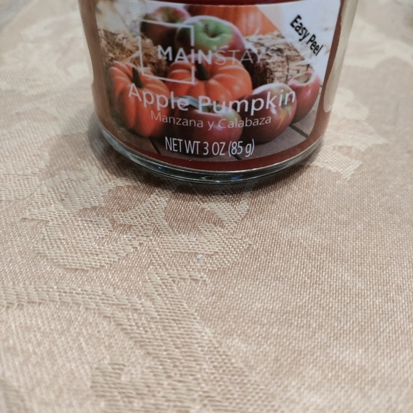 Apple pumpkin small candle glass jar 3oz nwot - Picture 3 of 7